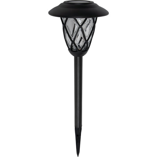 Moonrays Black 5 Lumens Plastic & Metal Diamond Solar Path Light