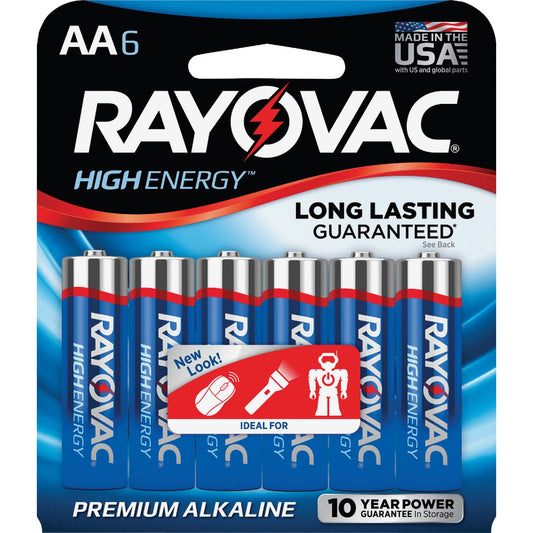 Rayovac High Energy AA Alkaline Battery (6-Pack)