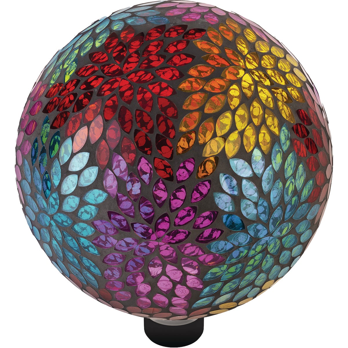 Alpine 10 In. Dia. Colorful Mosaic Leaves Glass Gazing Globe