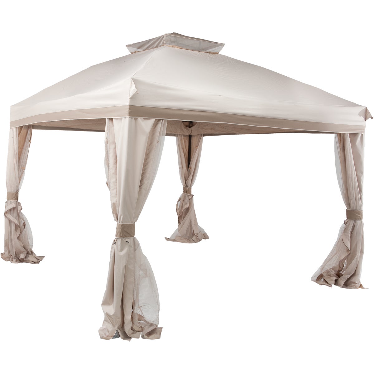 Pacific Casual 10 Ft. x 9 Ft. Brown Aluminum & Steel Pitched Roof Style Gazebo