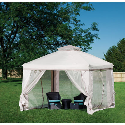 Pacific Casual 10 Ft. x 9 Ft. Brown Aluminum & Steel Pitched Roof Style Gazebo
