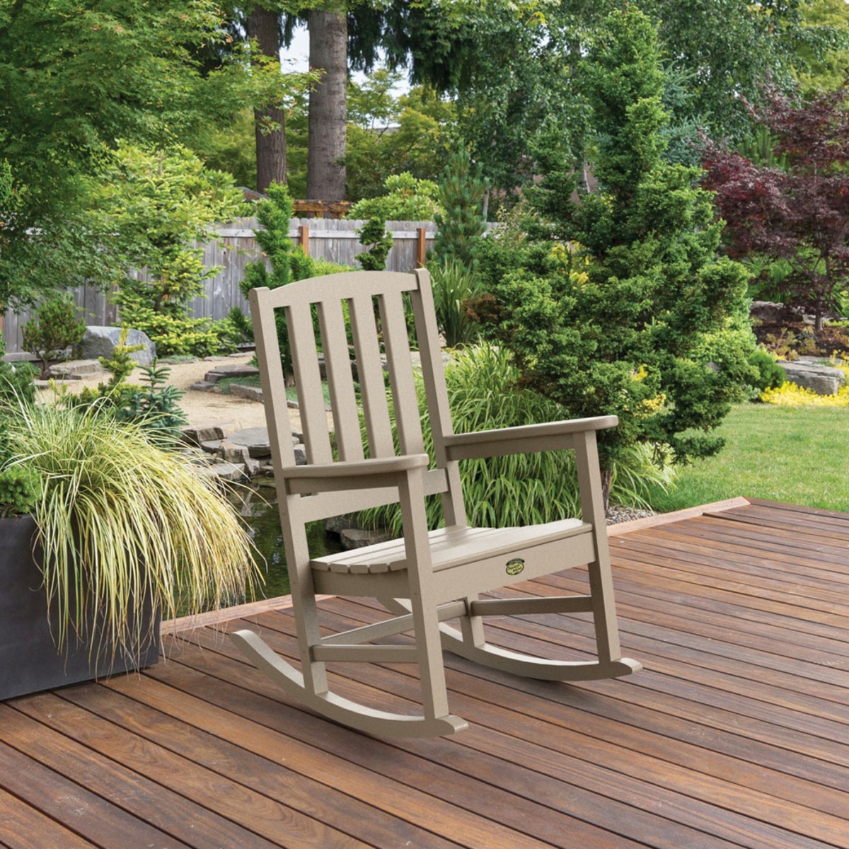 Pawley's Island Silver Line Tan Poly Porch Rocking Chair