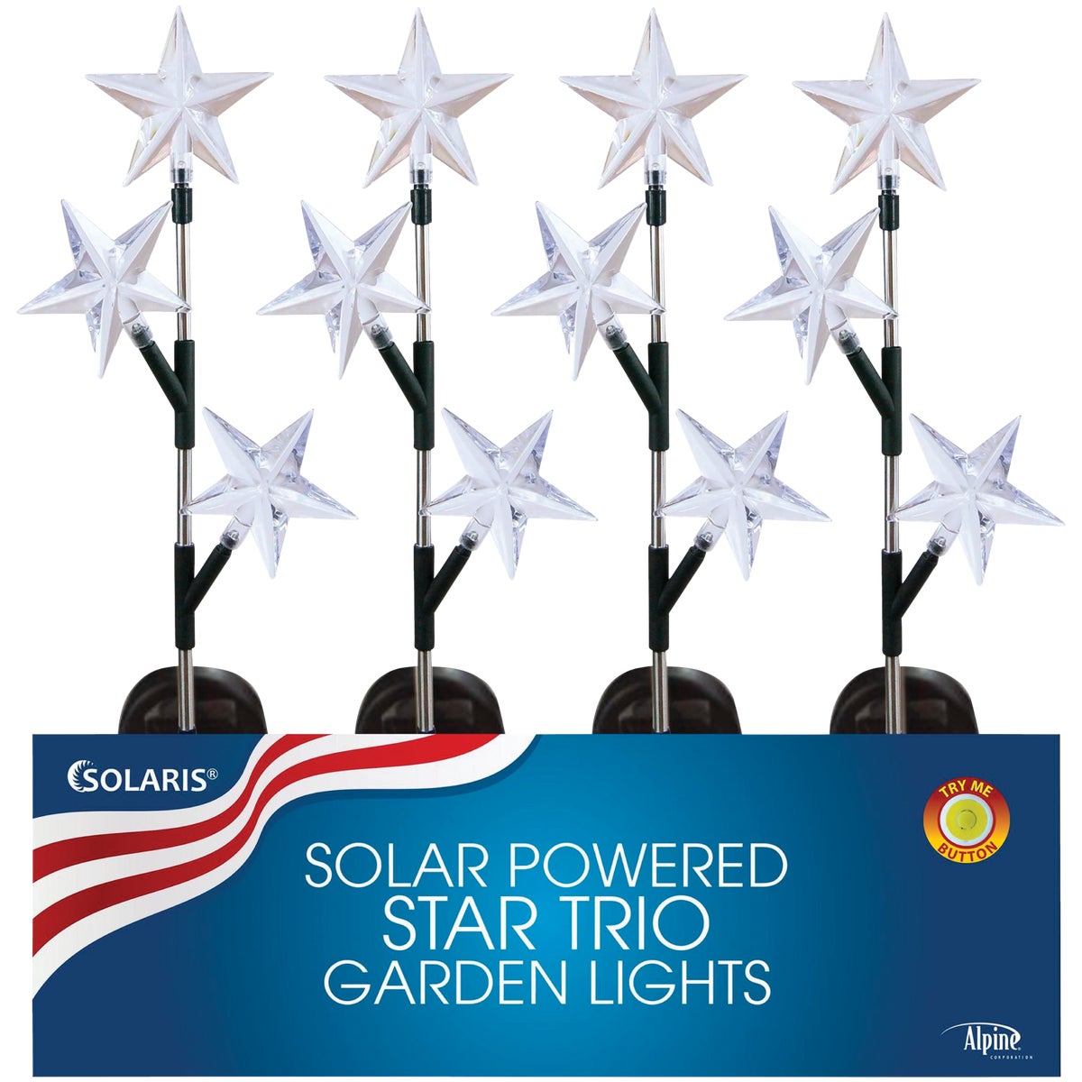 Alpine 34 In. H. Patriotic Solar Stake Light