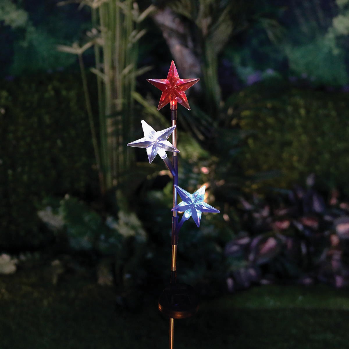 Alpine 34 In. H. Patriotic Solar Stake Light