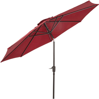 Outdoor Expressions 9 Ft. Aluminum Tilt/Crank Burgundy Patio Umbrella