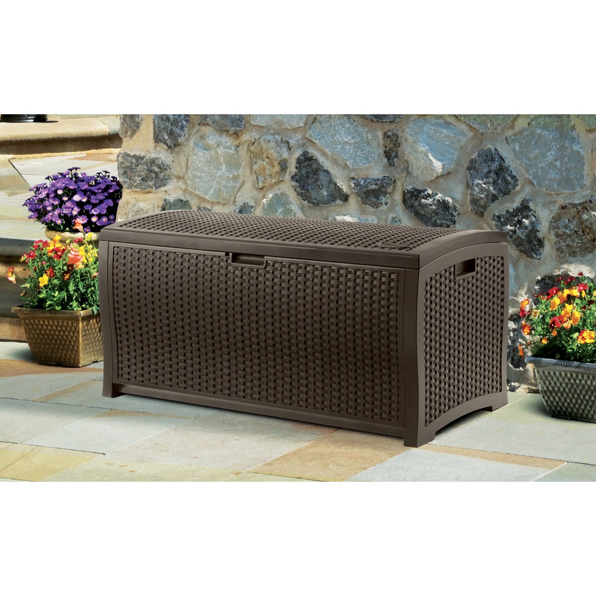 Suncast 99 Gal. Resin Wicker Java Deck Box