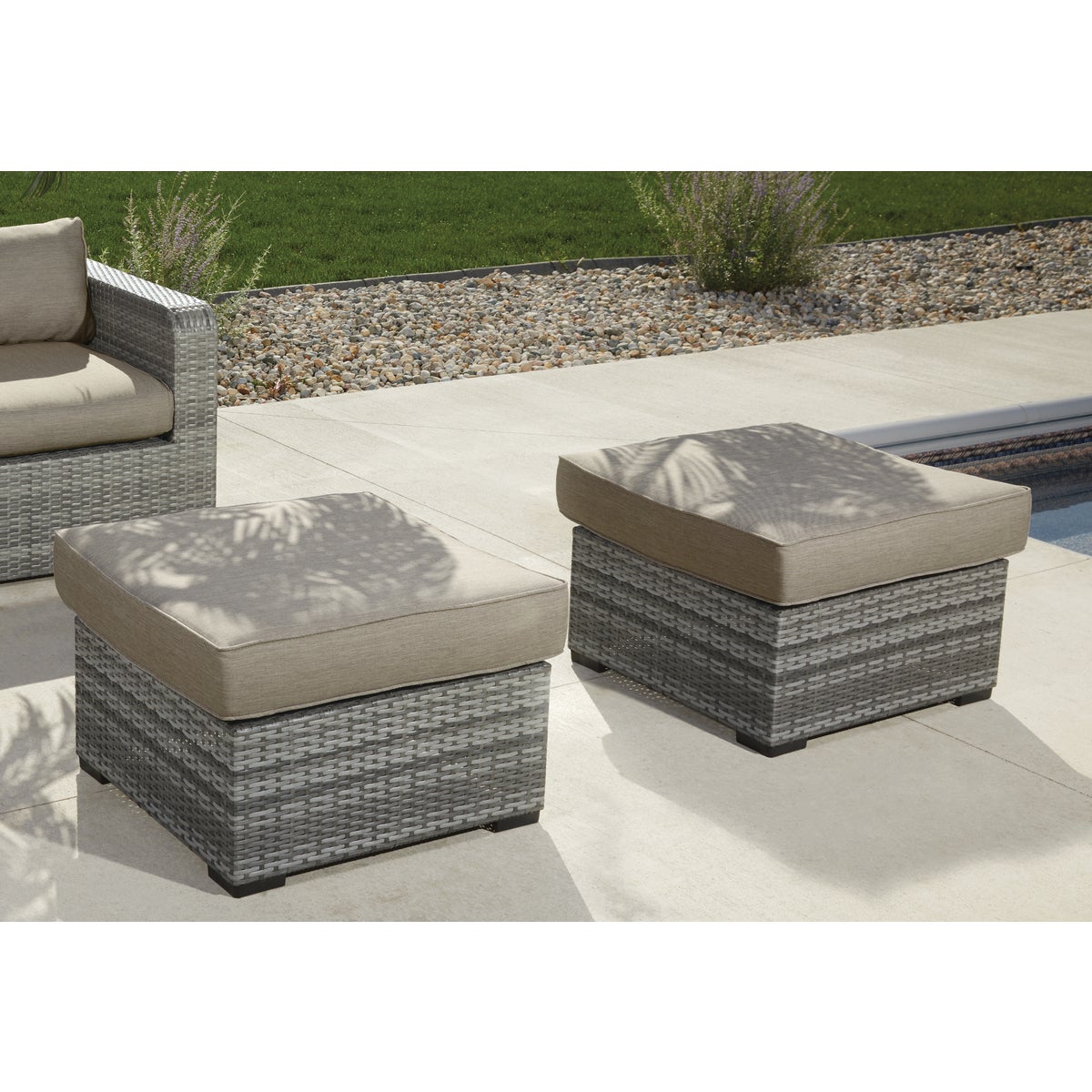 Outdoor Expressions Juni Ottoman (Set of 2)