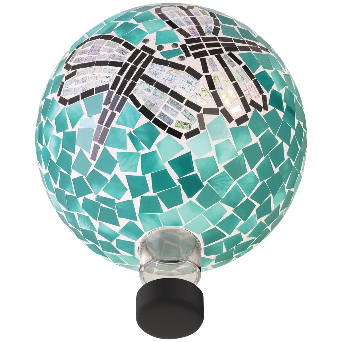 Alpine 10 In. Dia. Mosaic Dragonfly Duo Glass Gazing Globe