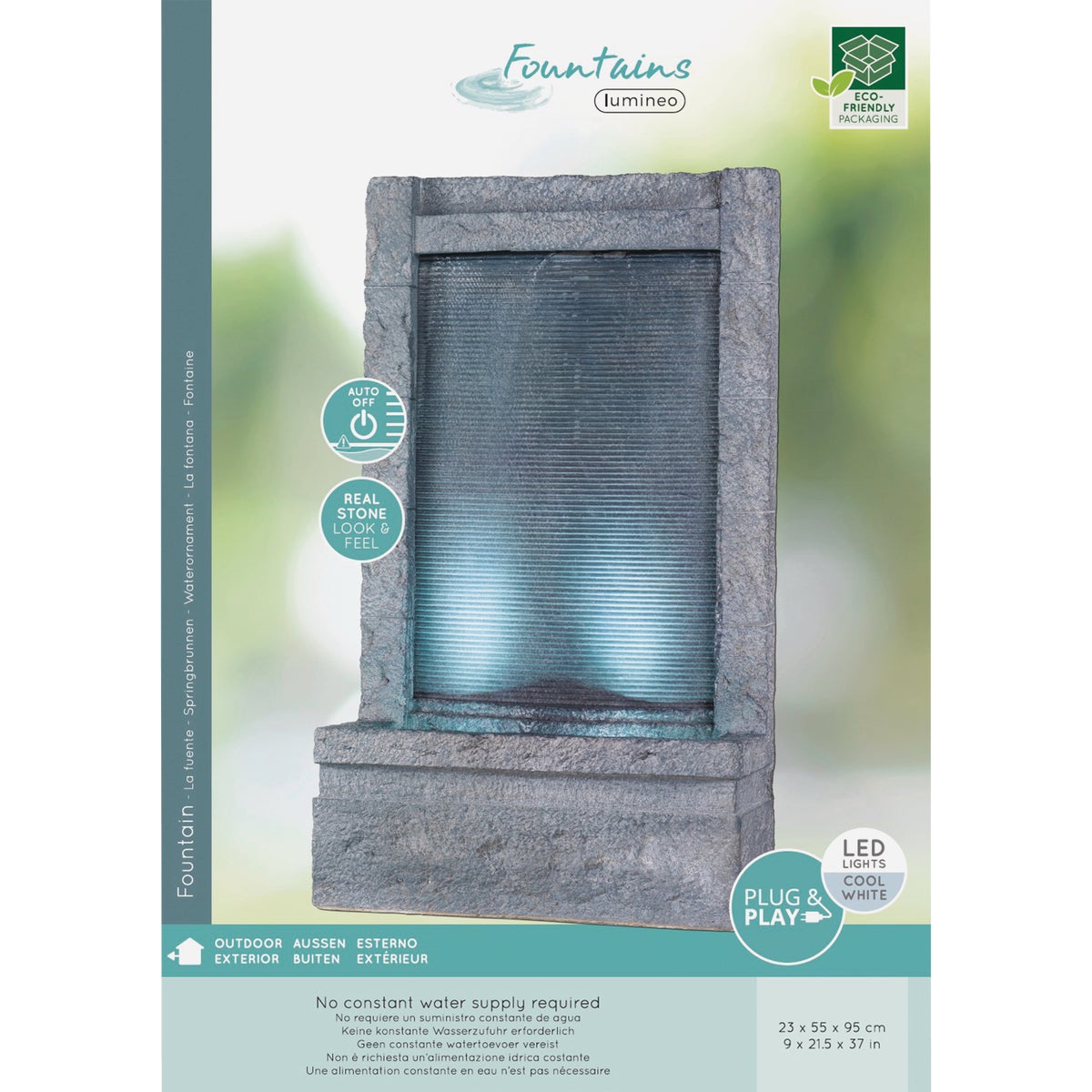 Lumineo Gray GRC Wall Fountain