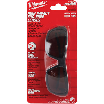 Milwaukee Red & Black Frame High Performance Safety Glasses with Tinted Lenses