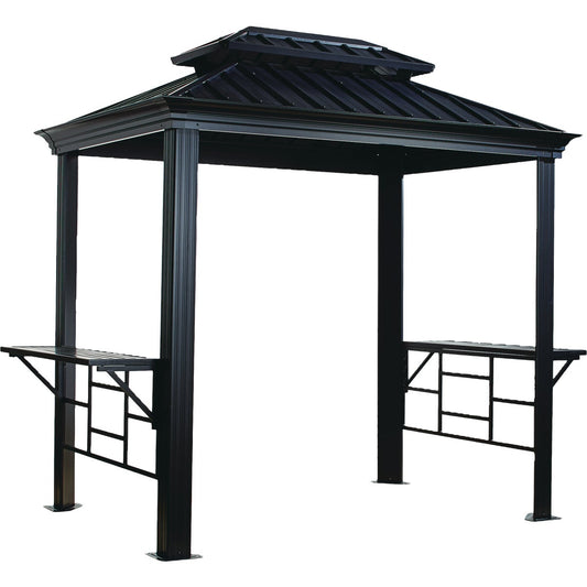 Sojag Messina 6 Ft. x 8 Ft. Dark Gray Powder Coated Aluminum Grill Gazebo