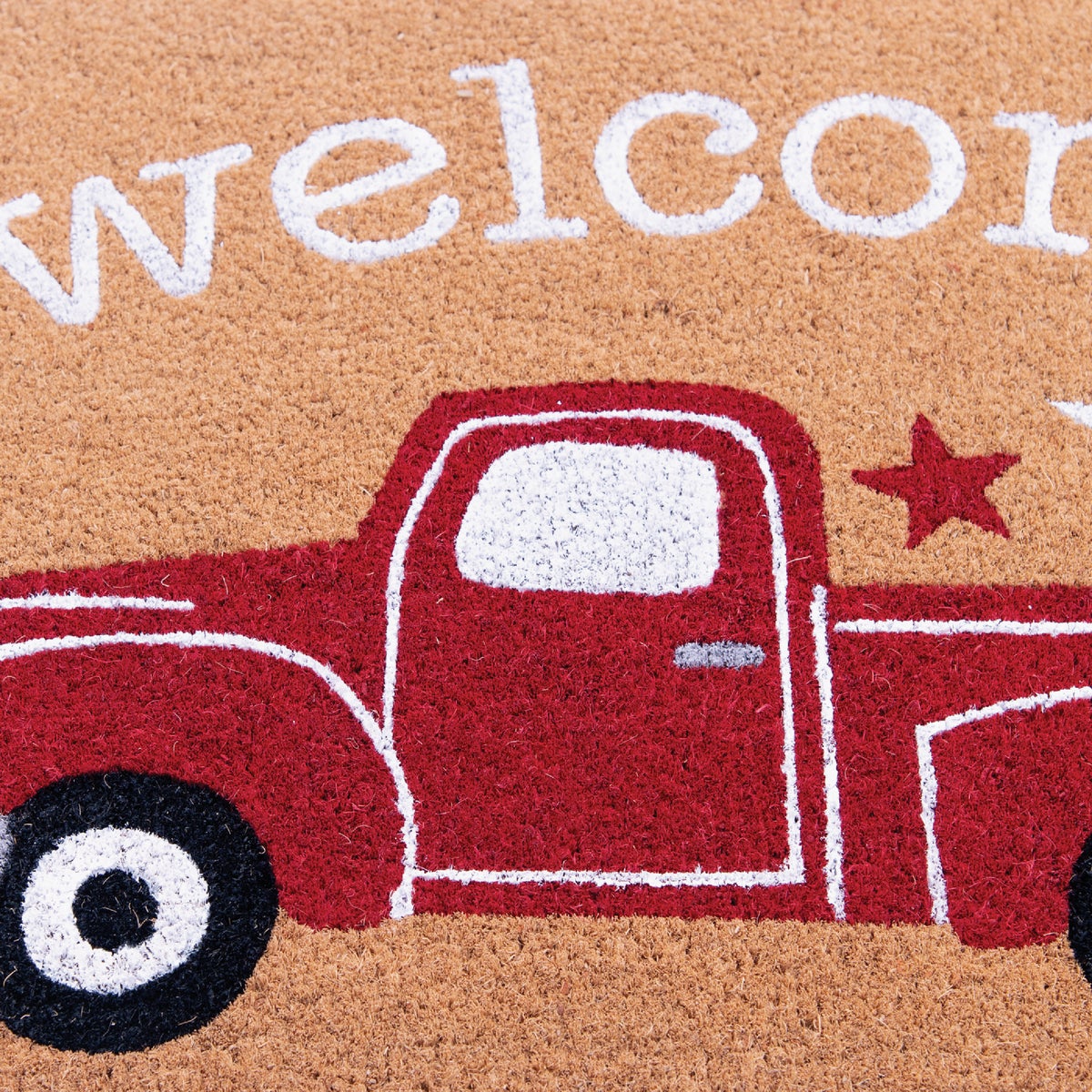 Natco Home 18 In. x 30 In. Coir Outdoor Doormat, Welcome Patriotic Truck