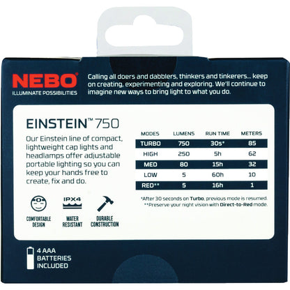 Nebo Einstein 750 Lm. LED 4AAA Headlamp