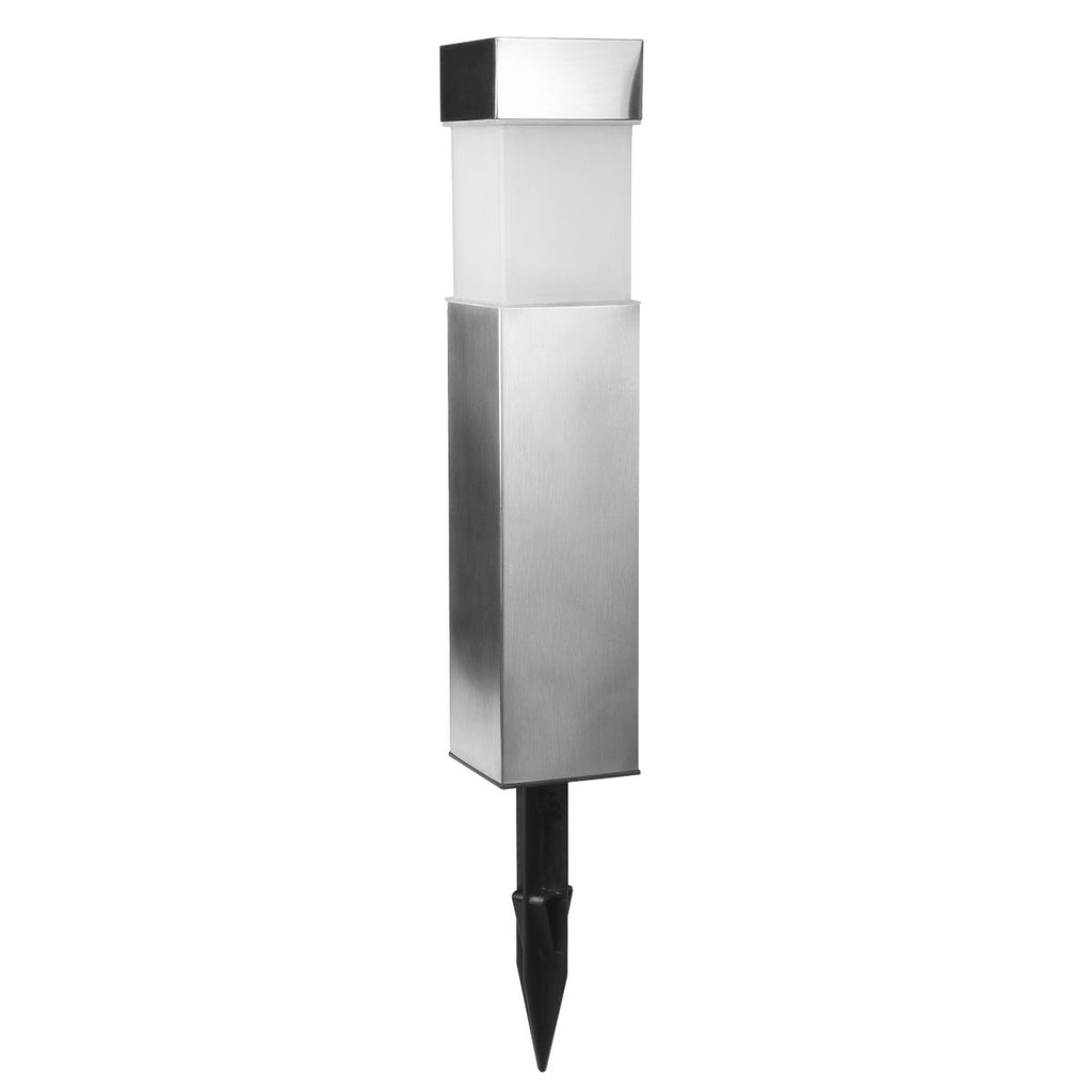 Moonrays Stainless Steel 1.2 Lm. Metal Square Bollard Solar Path Light