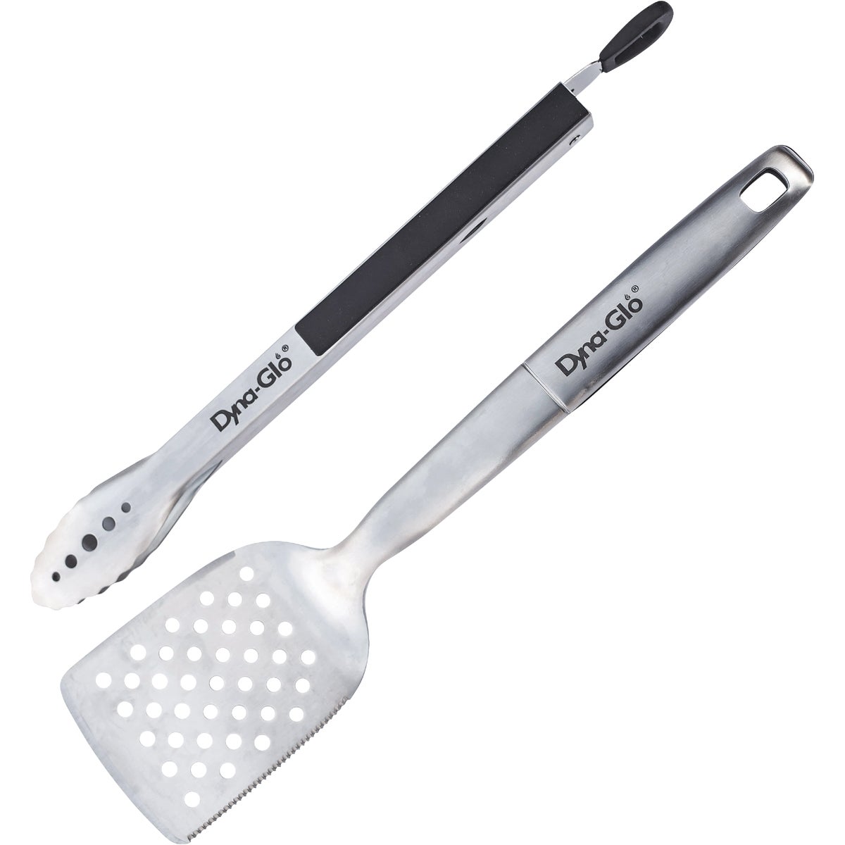 Dyna Glo Silicone Handle Stainless Steel Blade 2-Piece Barbeque Tool Set