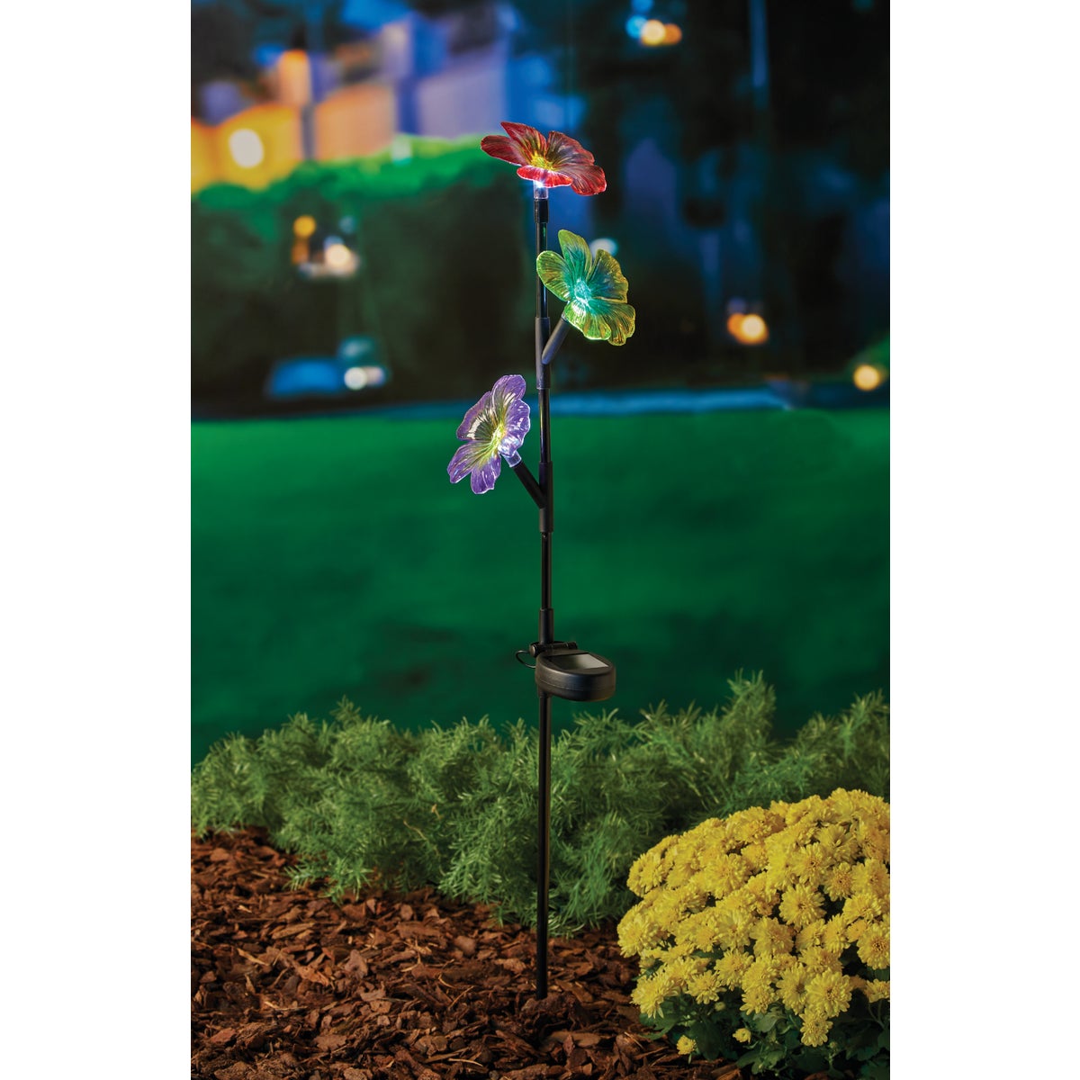 Alpine Solaris Acrylic 32 In. H. Exotic Flower LED Solar Garden Stake