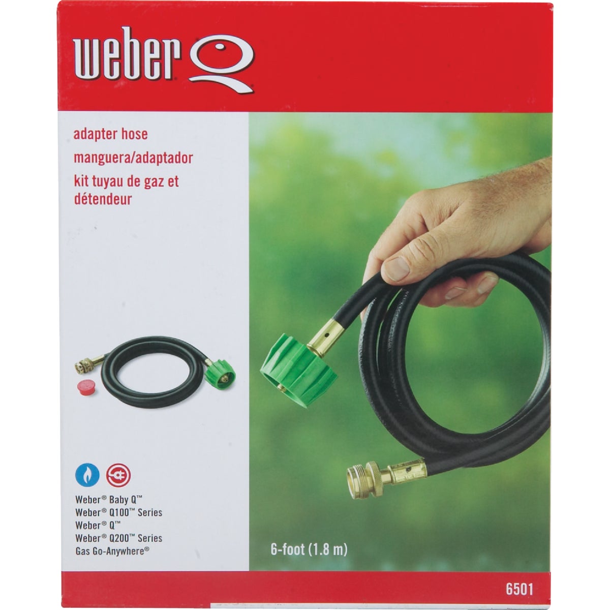 Weber Q Grill 6 Ft. QCC1 Rubber LP Hose with Adapter