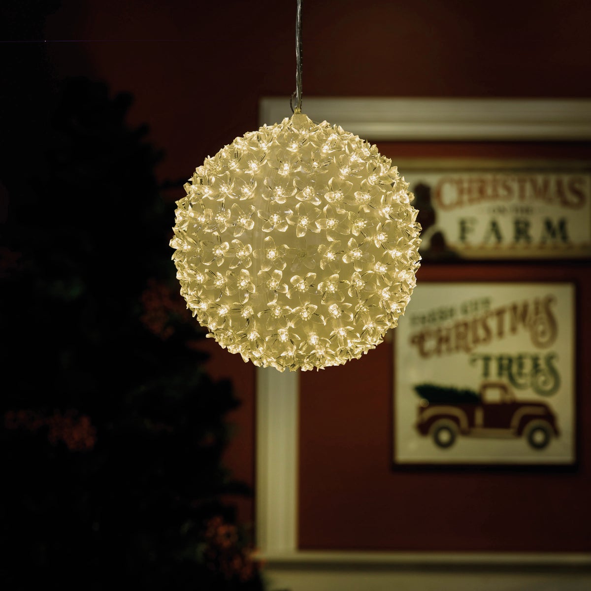 Alpine 5 In. Warm White & Cool White LED Sphere Christmas Ornament