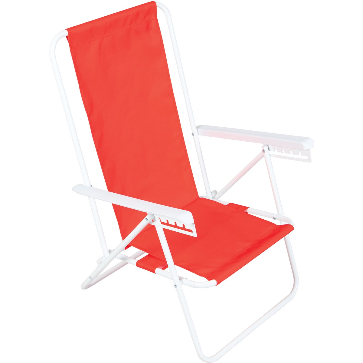 Rio Brands Wave 5-Position Persimmon Red Steel Folding Beach Chair