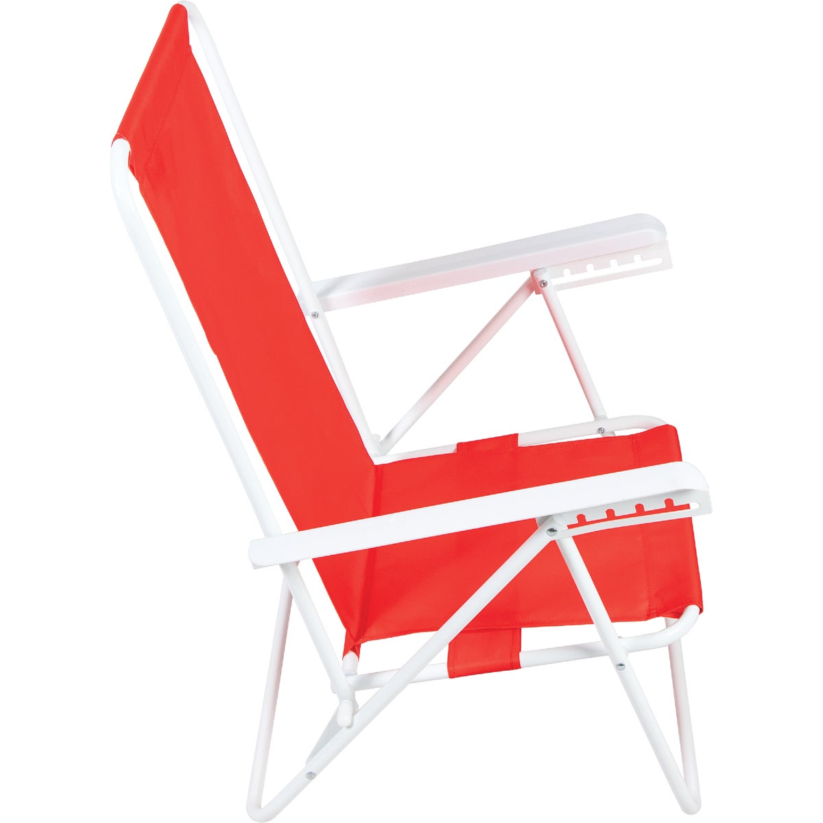 Rio Brands Wave 5-Position Persimmon Red Steel Folding Beach Chair