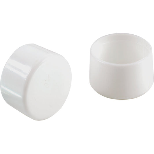 Do it 1 In. White Round Plastic Replacement Patio Furniture Cap (4-Pack)