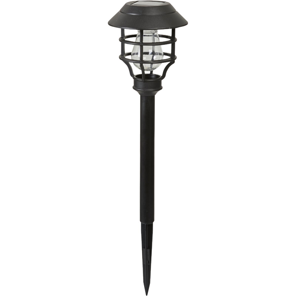 Moonrays Black Black 3.6 Lumens Plastic LED Solar Lantern Path Light