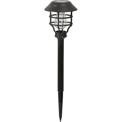 Moonrays Black Black 3.6 Lumens Plastic LED Solar Lantern Path Light