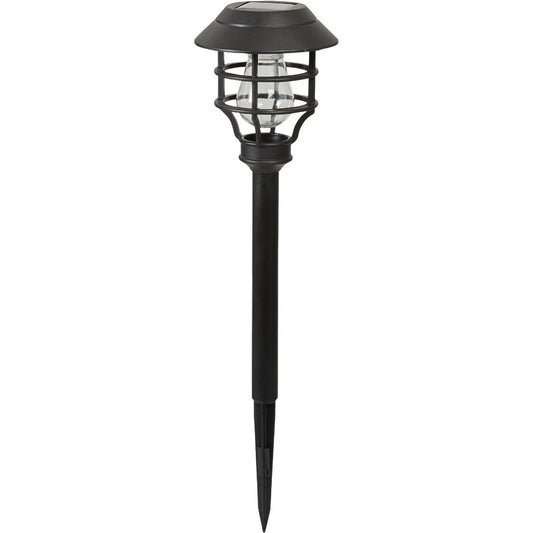 Moonrays Black Black 3.6 Lumens Plastic LED Solar Lantern Path Light