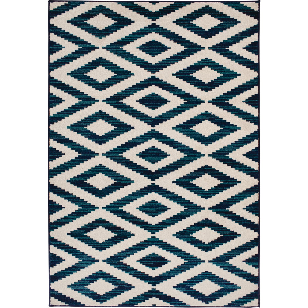 Backyard Bungalow Scalene 6 Ft. 7 In. x 9 Ft. 6 In. Blue Diamond Plush Outdoor Rug