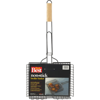 GrillPro Deluxe 9.5 In. W. x 12 In. L. Steel Broiler Grill Basket