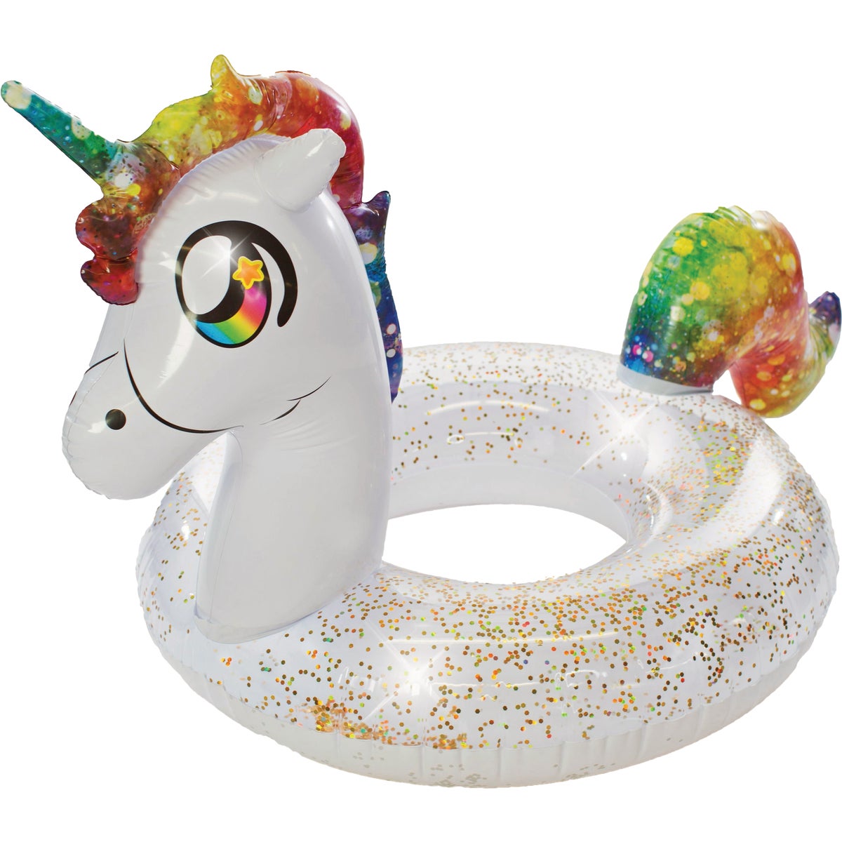 PoolCandy Glitter Unicorn Ride-On Tube Pool Float