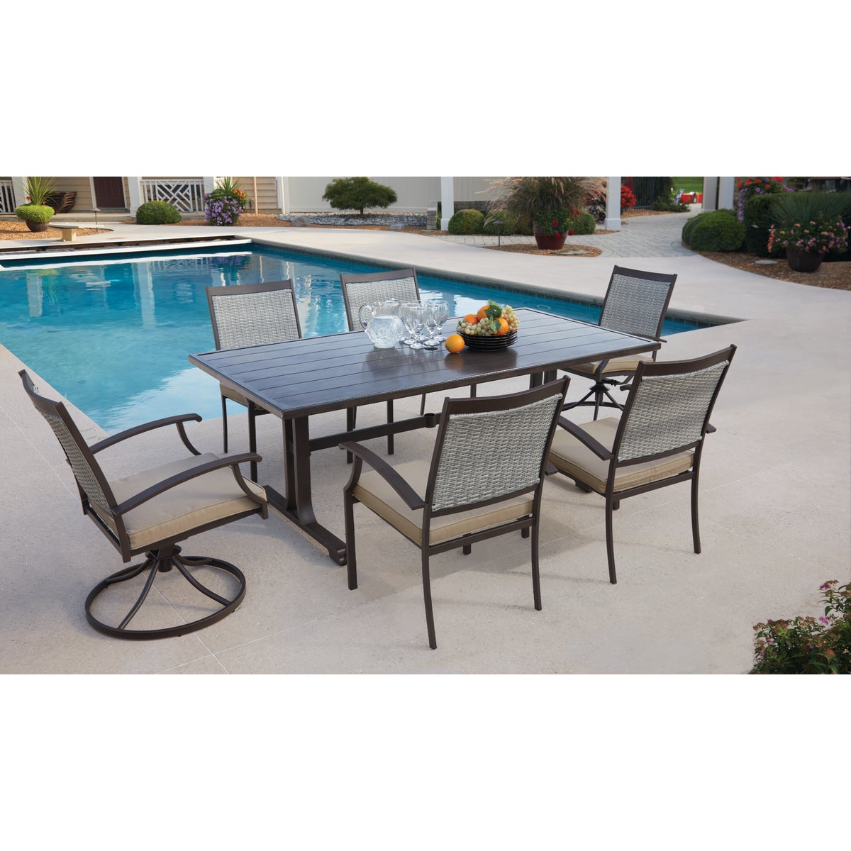 Outdoor Expressions Keeneland 7-Piece Wicker Dining Set