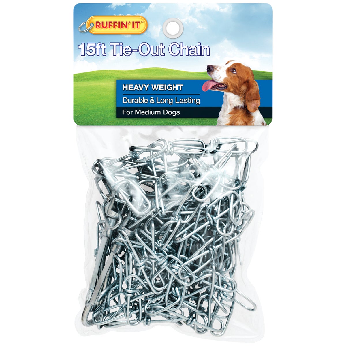 Westminster Pet Ruffin' it Heavy Weight Medium Dog Tie-Out Chain, 15 Ft.