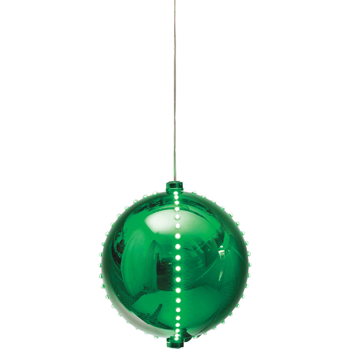 Alpine 7 In. Green Chasing LED Ball Christmas Ornament