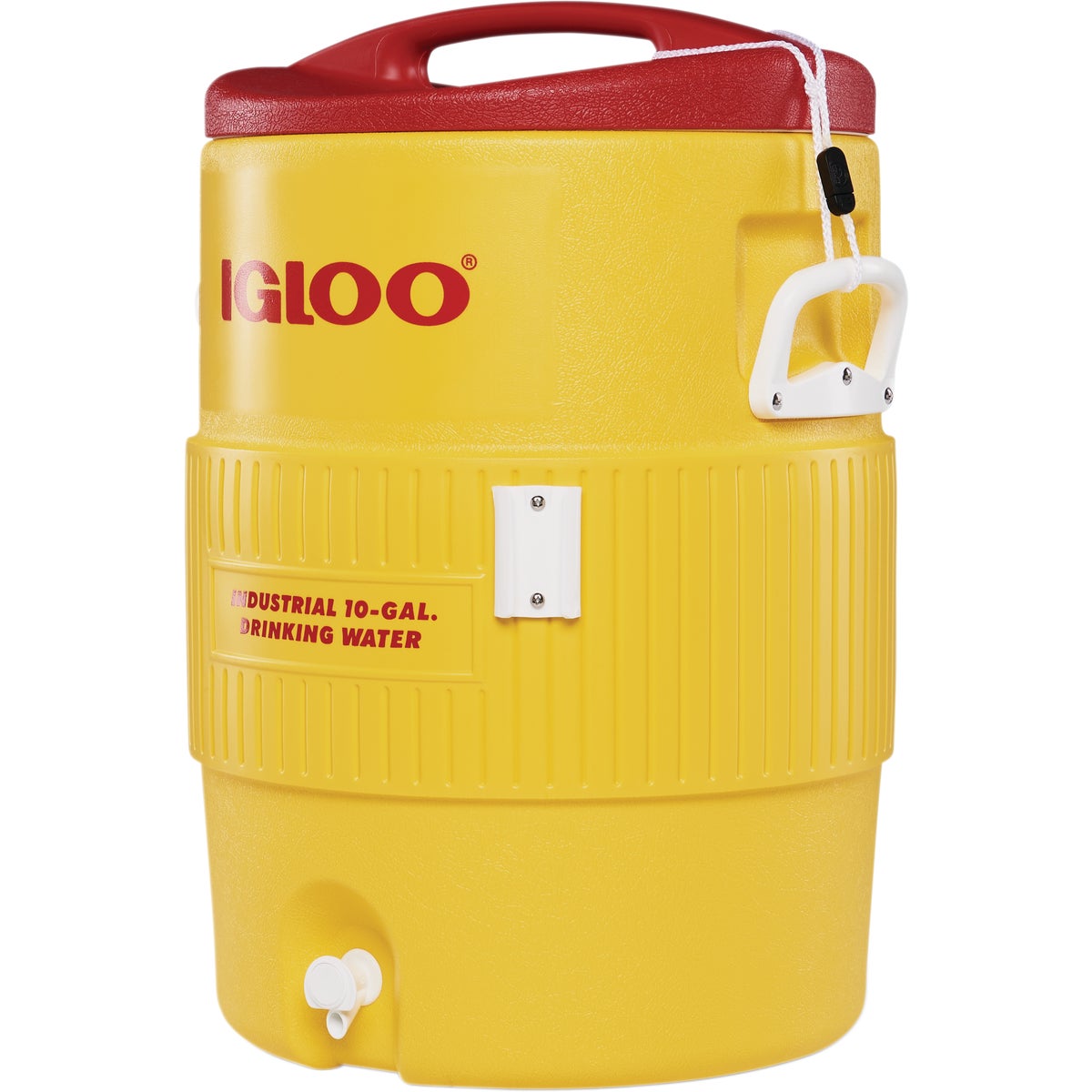 Igloo 10 Gal. Yellow Industrial Water Jug with Cup Dispenser Bracket