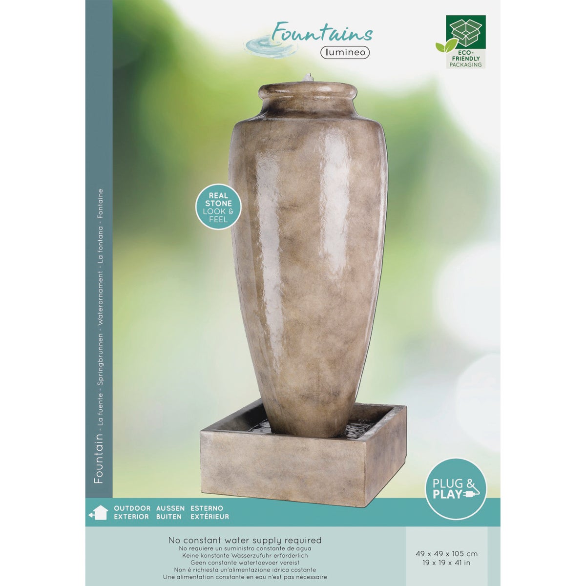 Lumineo Beige GRC Urn Fountain