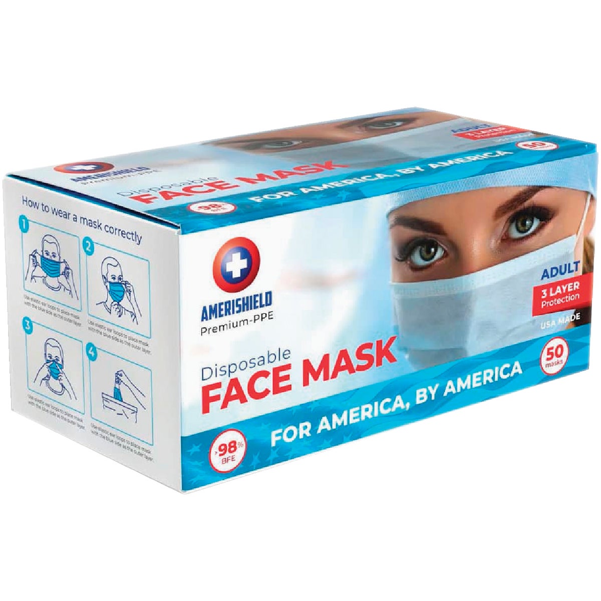 Altor Safety Disposable 3-Ply Surgical Face Mask (50-Pack)