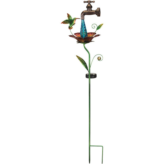 Regal Art & Gift 36 In. Hummingbird Waterdrop LED Solar Stake Light