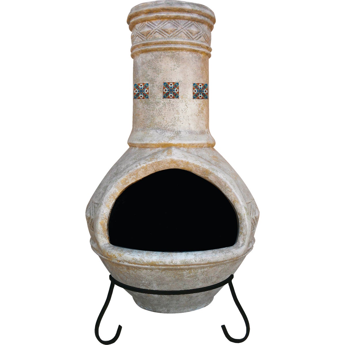 Ravenna 33 In. H. x 19 In. Dia. Round Wood Burning Chimenea Fireplace - 5 Total Units