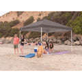 Crown Shade 10 Ft. x 10 Ft. Cool Gray Steel Straight Leg Frame with Dark Gray Canopy