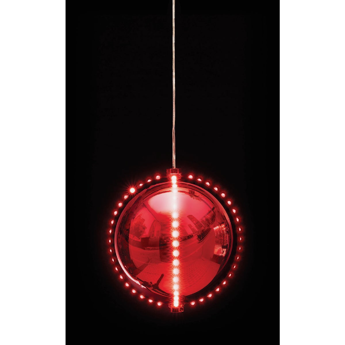 Alpine 7 In. Red Chasing LED Ball Christmas Ornament