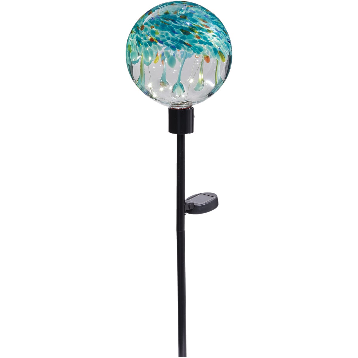 Alpine 33 In. H. Colorful Raindrop Splashes Glass Ball Solar LED Stake Light