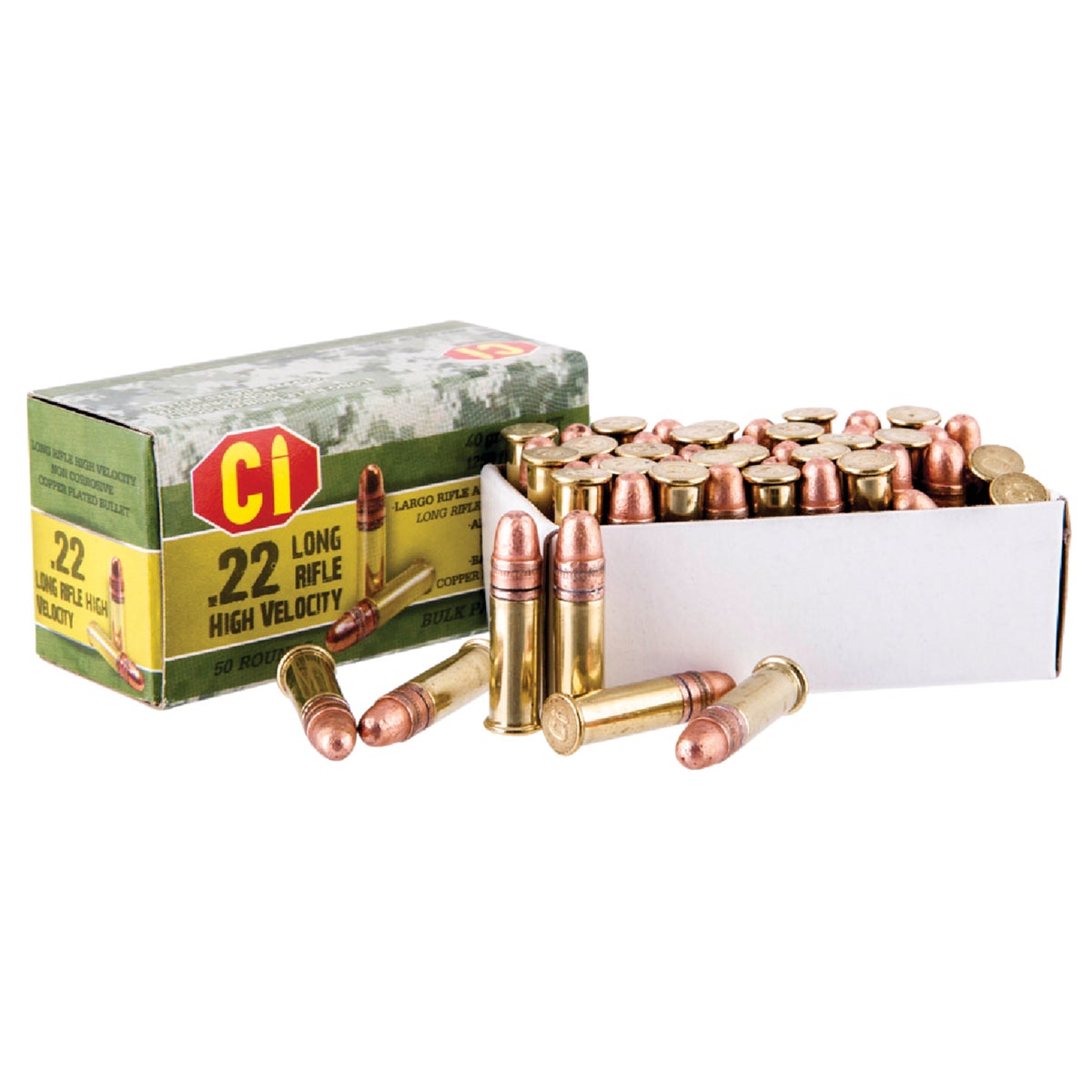 CI .22 LR 40 Grain Round Nose Rimfire Ammunition Cartridges