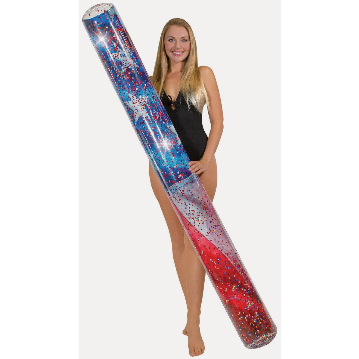 PoolCandy 72 In. Stars & Stripes Glitter Super Pool Inflatable Noodle Water Toy