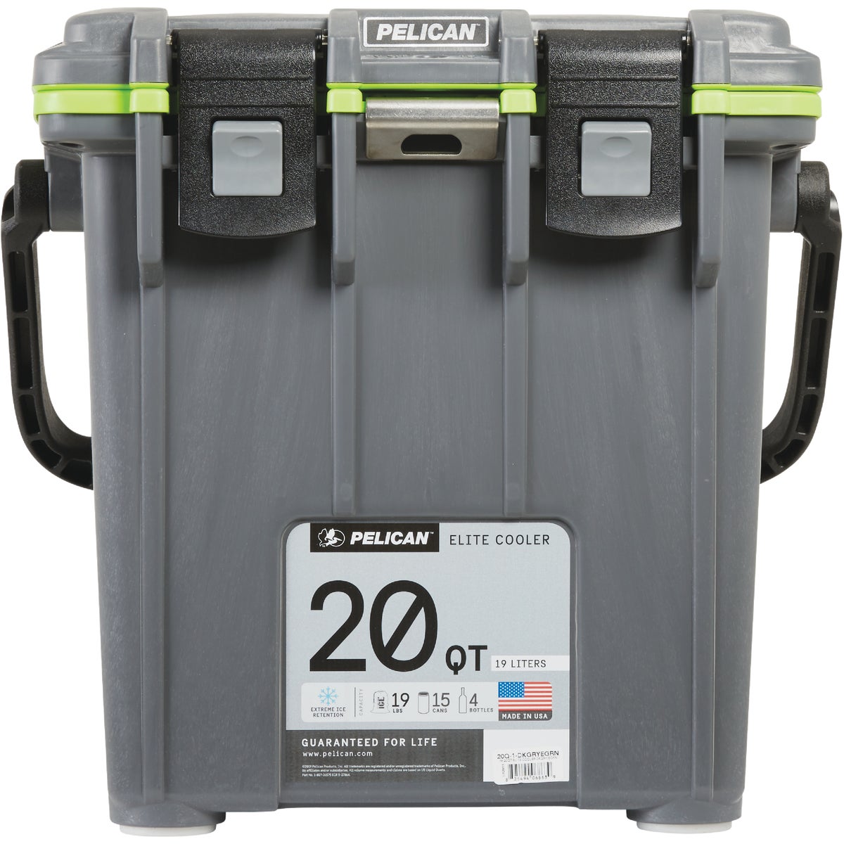 Pelican Elite 20-Qt. Cooler, Dark Gray & Green