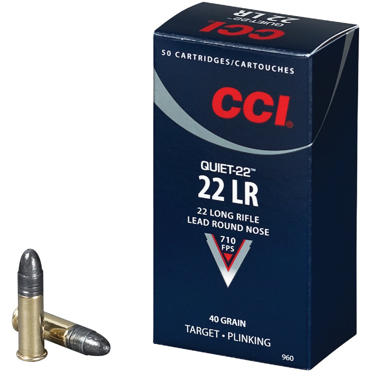 CCI Quiet-22 .22 LR 40 Grain Lead Round Nose Rimfire Ammunition Cartridges