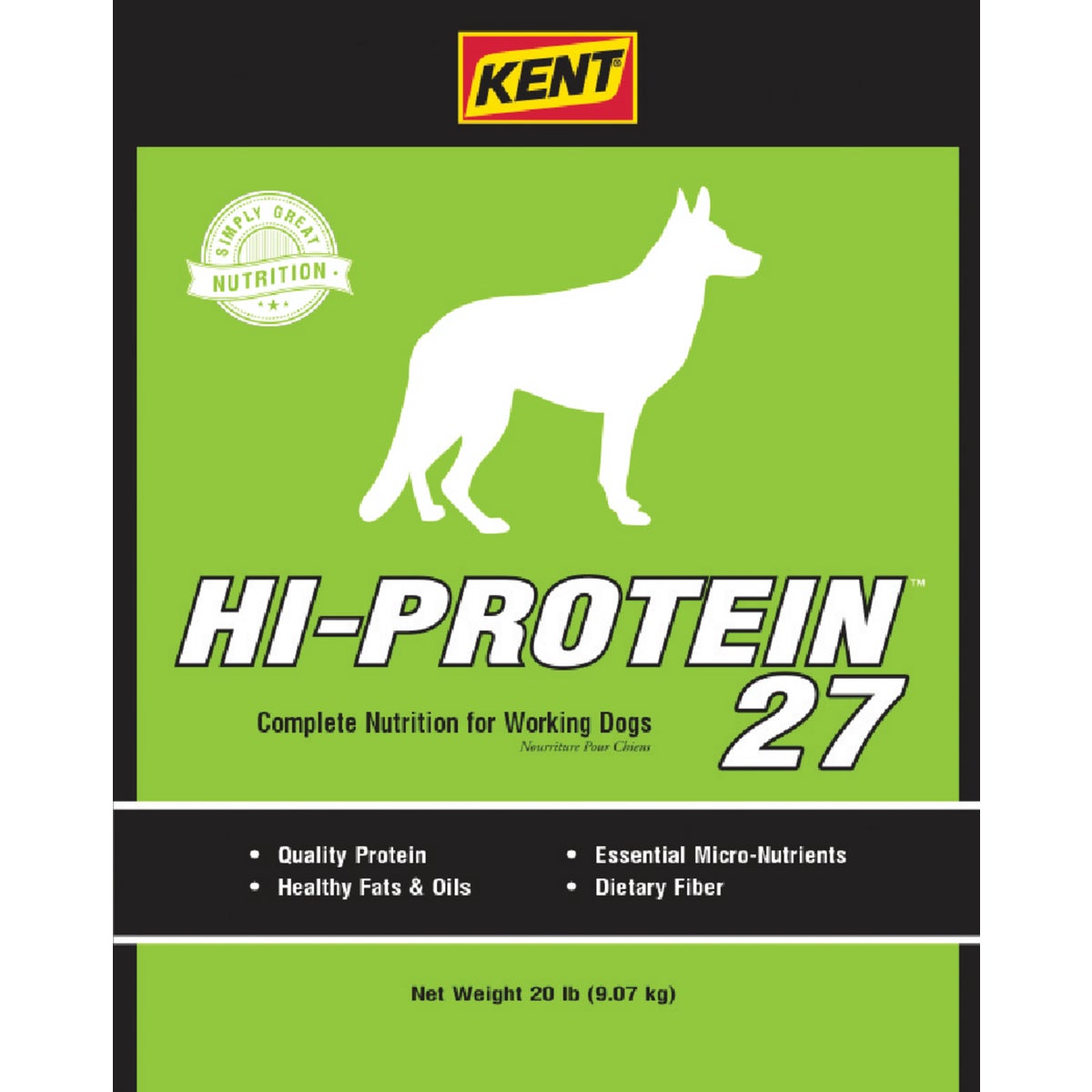 Kent Hi-Protein 27 20 Lb. Adult Dry Dog Food