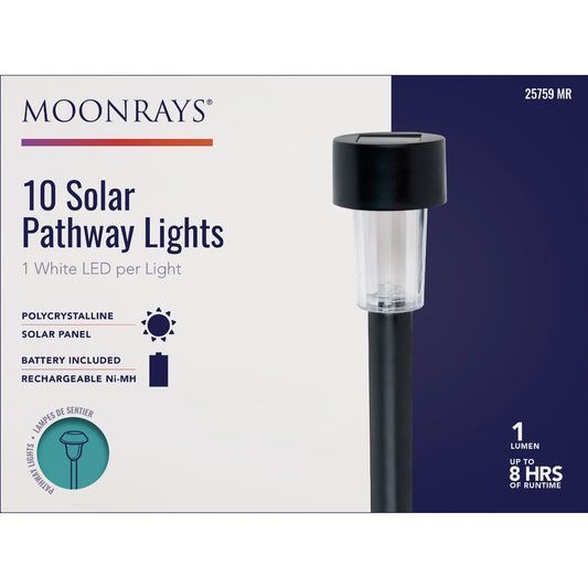 Moonrays Black Plastic Solar Path Light (10-Pack)