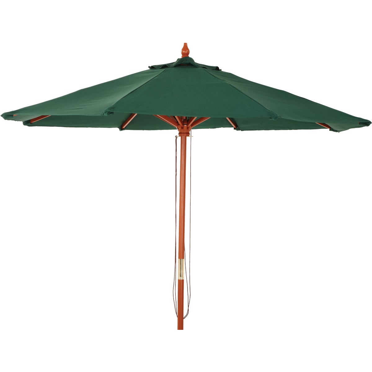 Outdoor Expressions 7.5 Ft. Pulley Green Market Patio Umbrella with Brass Plated Hardware