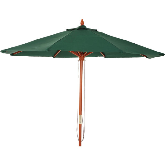 Outdoor Expressions 7.5 Ft. Pulley Green Market Patio Umbrella with Brass Plated Hardware